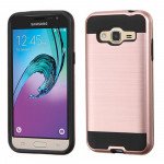 Wholesale Samsung Galaxy J3 / Galaxy Amp Prime Iron Shield Hybrid Case (Rose Gold)